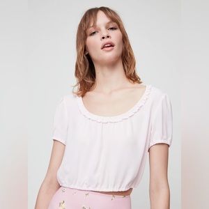 Sunday Best Pink Ruffle Crop Top